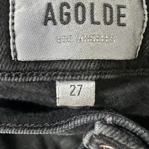 Agolde Sophie Ankle Jeans Women’s 27 Black Denim Cotton Skinny Leg Dark Wash - Picture 4 of 8